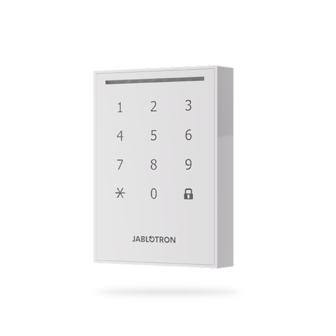 JA-121E-WH Jablotron bedraad bediendeel met toetsenbord en EM/Mifare voor buiten (wit)