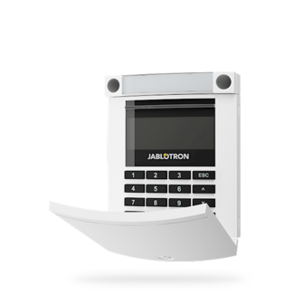 JA-114E-WH Jablotron bedraad bediendeel met toetsenbord, segment(en), LCD en RFID lezer (wit)